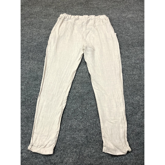 Linen Coastal Beach Resort Rustic Pants M Coastal Boho Minimalist Italy Vacation - Picture 2 of 11